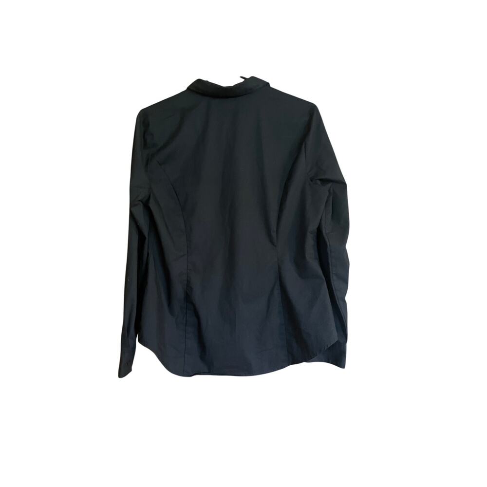 Worthington Women’s Black Button Front Blouse Size 10 Long Sleeve